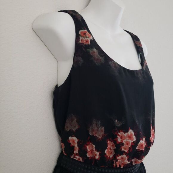 Jessica Simpson Lulu Maxi Dress Black Medium Floral Black Medium Sheer Fairy - Picture 6 of 11